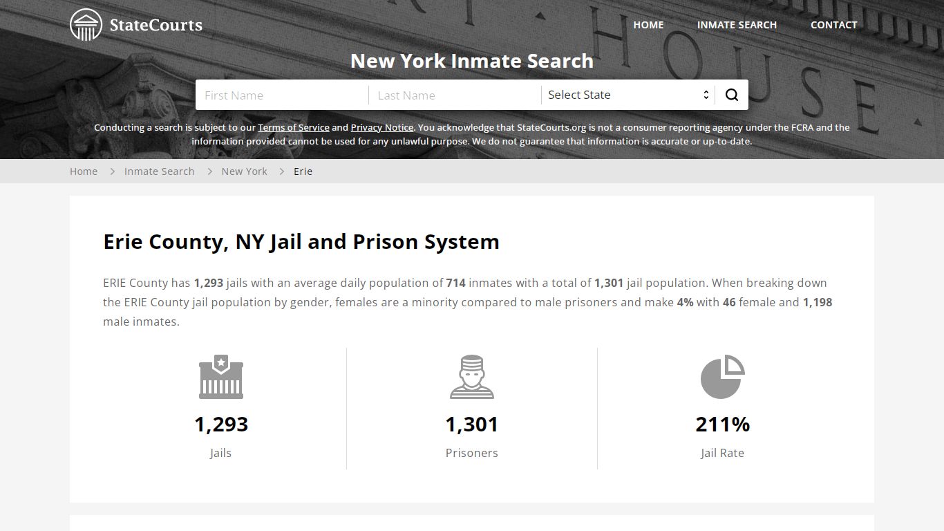 Erie County, NY Inmate Search - StateCourts